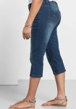 Schmale Caprijeans mit Used-Effekten<sheego Clearance