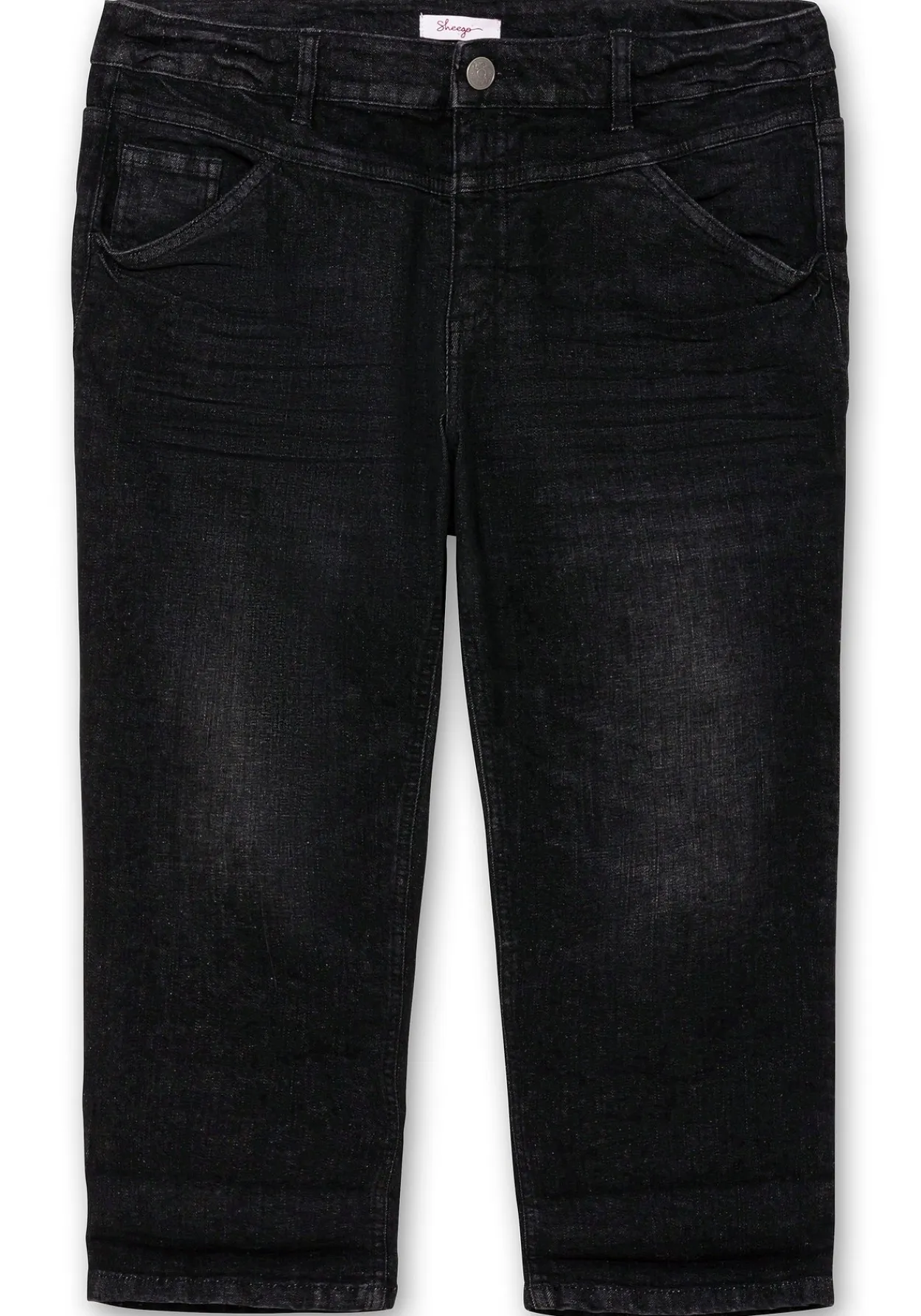 Schmale Caprijeans mit Used-Effekten<sheego Best