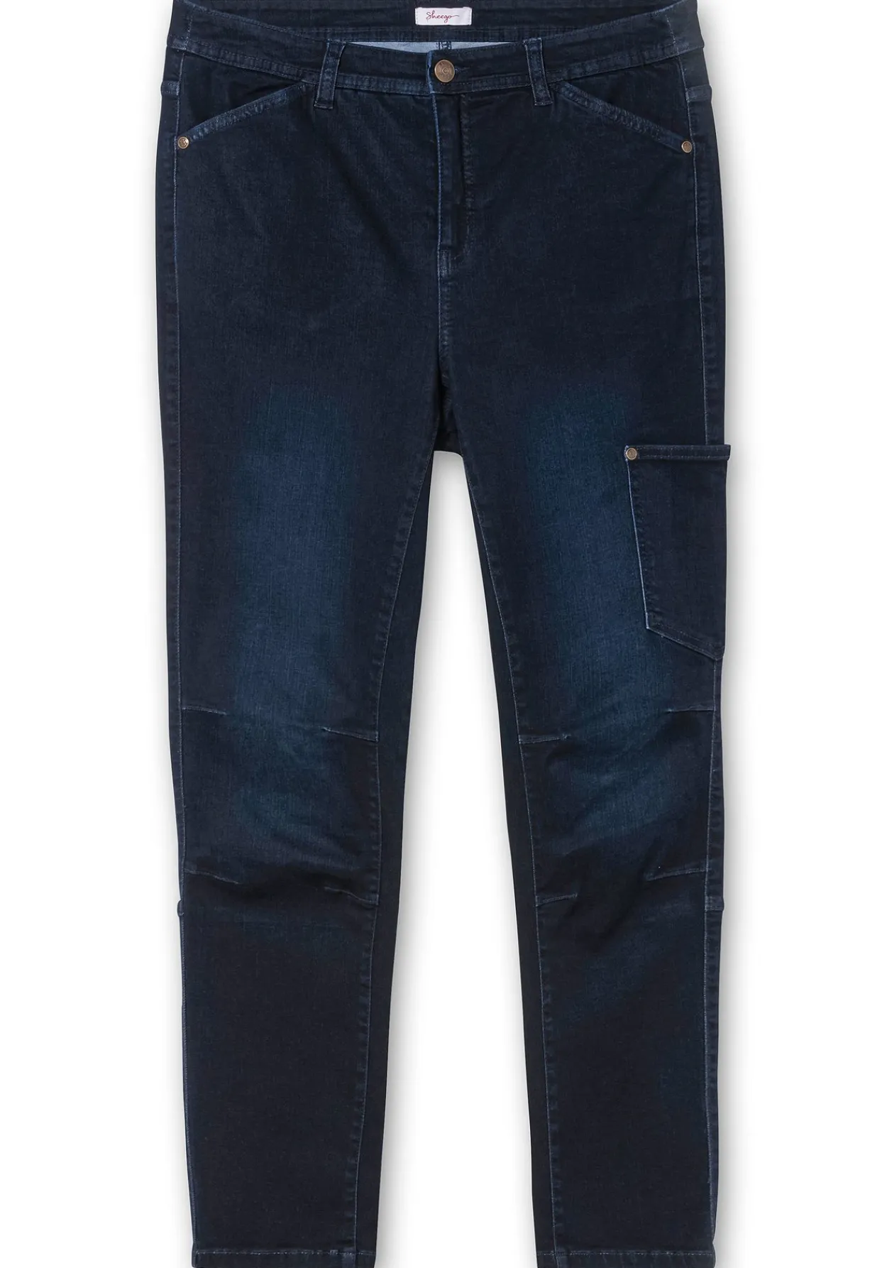 Schmale Cargo-Jeans mit Tasche seitlich am Bein<sheego New