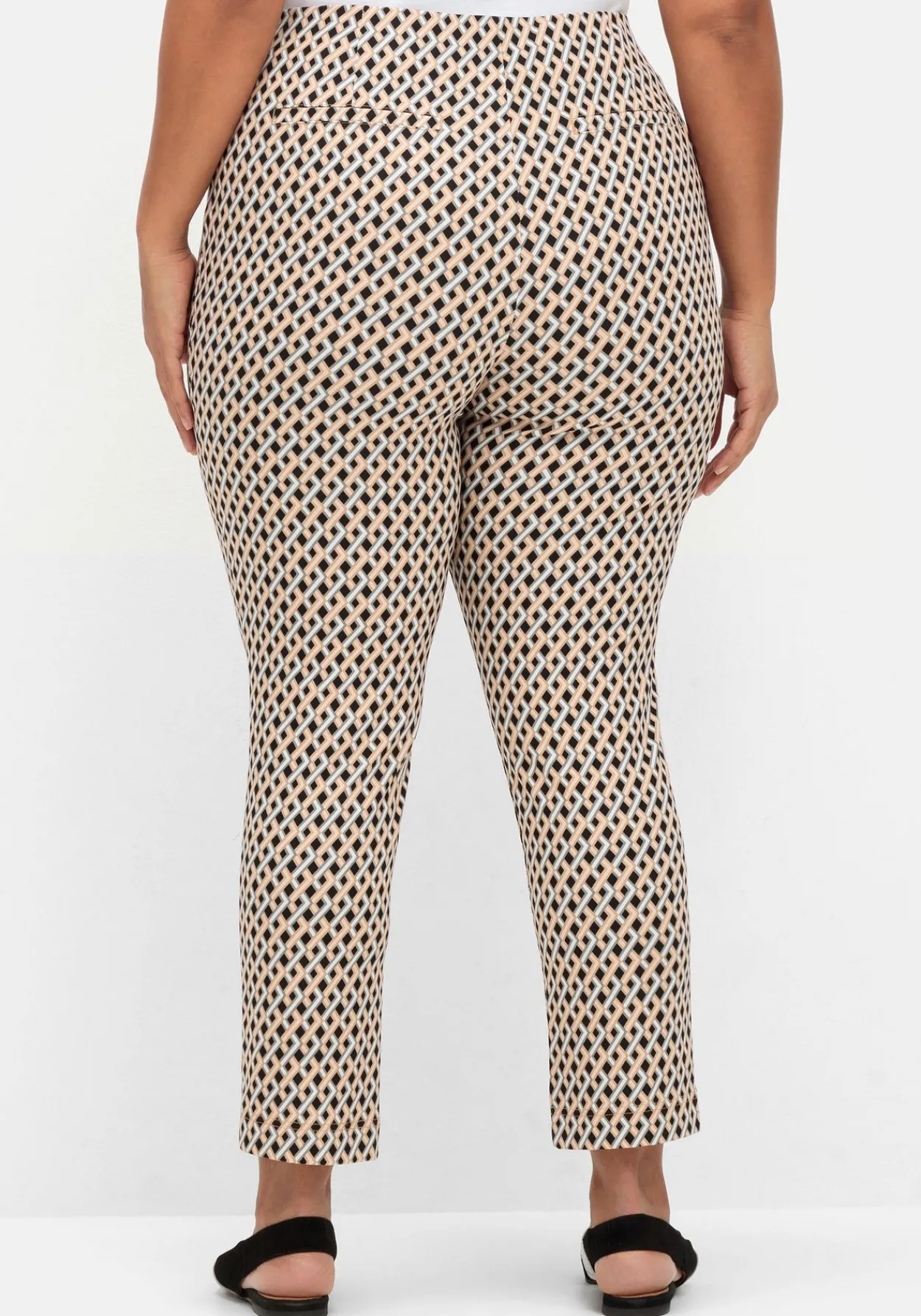 Schmale Hose aus Bengalin, mit Grafik-Alloverprint<sheego Discount