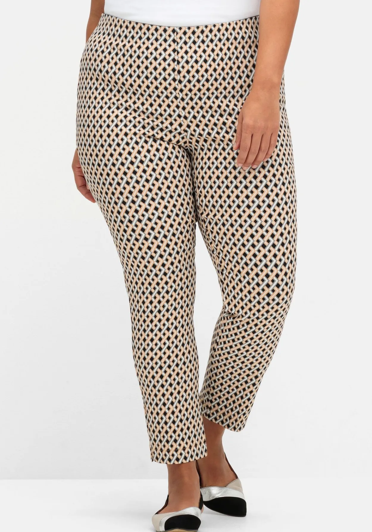 Schmale Hose aus Bengalin, mit Grafik-Alloverprint<sheego Discount