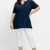 Schmale 7/8-Hose mit Gummibund, aus Twill<sheego Online