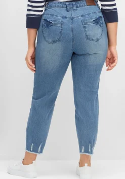 Schmale 7/8-Jeans mit Destroyed-Effekten<sheego Sale