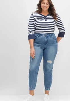 Schmale 7/8-Jeans mit Destroyed-Effekten<sheego Sale