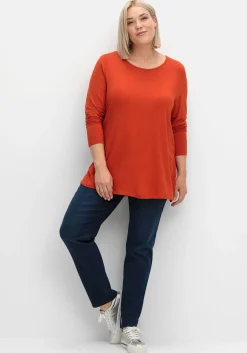 Schmale Jeans mit Glitzer-Zierband am Bund<sheego New