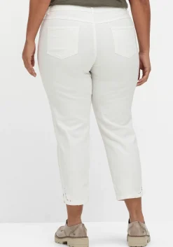 Schmale 7/8-Jeans mit Glitzersteinen am Saum<sheego Hot