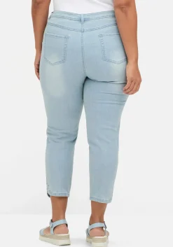 Schmale 7/8-Jeans mit Glitzersteinen am Saum<sheego Clearance