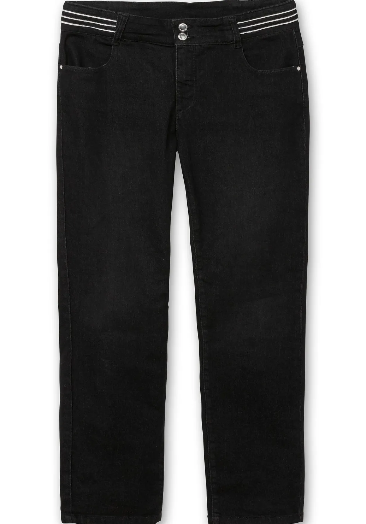 Schmale Jeans mit Glitzer-Zierband am Bund<sheego Hot