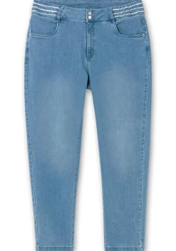 Schmale Jeans mit Glitzer-Zierband am Bund<sheego Online