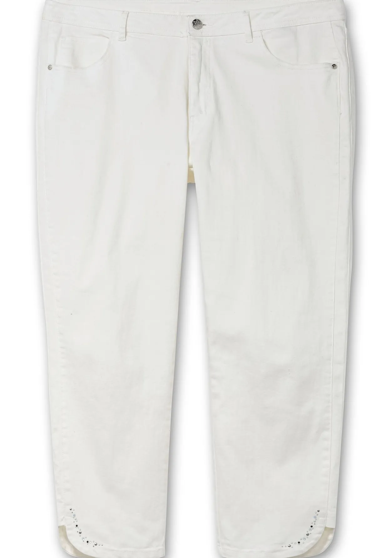 Schmale 7/8-Jeans mit Glitzersteinen am Saum<sheego Hot