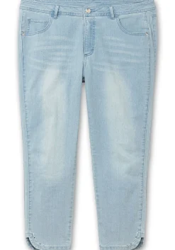 Schmale 7/8-Jeans mit Glitzersteinen am Saum<sheego Clearance