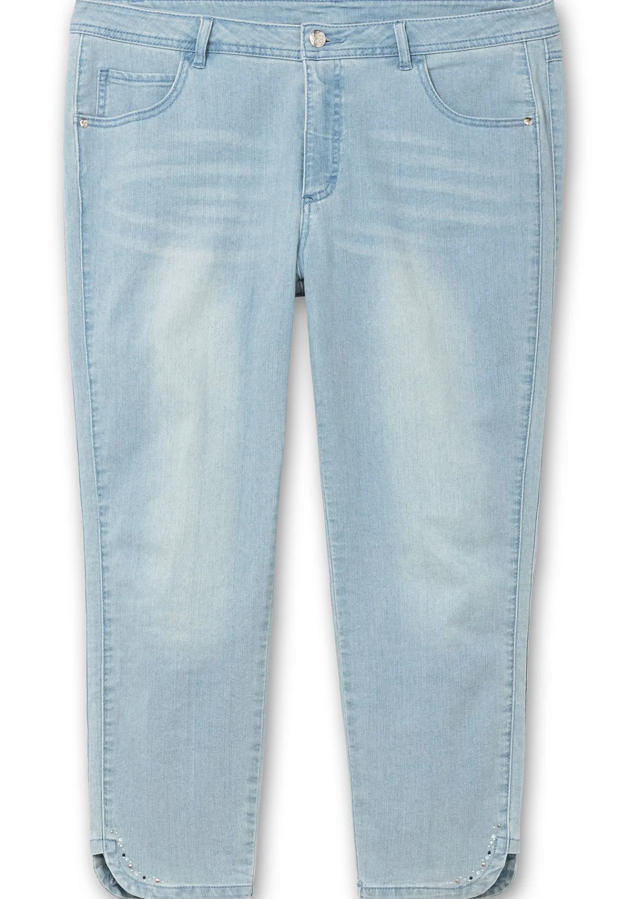 Schmale 7/8-Jeans mit Glitzersteinen am Saum<sheego Clearance