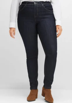 Schmale Jeans mit Kontrastnähten<sheego Discount