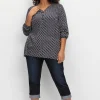 Schmale 7/8-Jeans mit Kontrasttape innen am Saum<sheego Sale