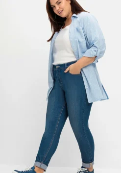 Schmale Jeans mit Kontrastnähten<sheego Fashion