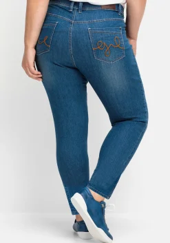 Schmale Jeans mit Kontrastnähten<sheego Fashion