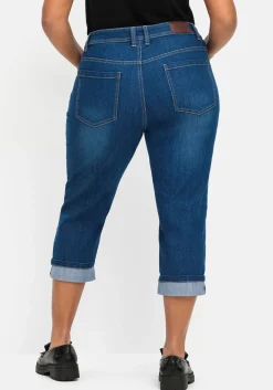 Schmale 7/8-Jeans mit Kontrasttape innen am Saum<sheego Clearance