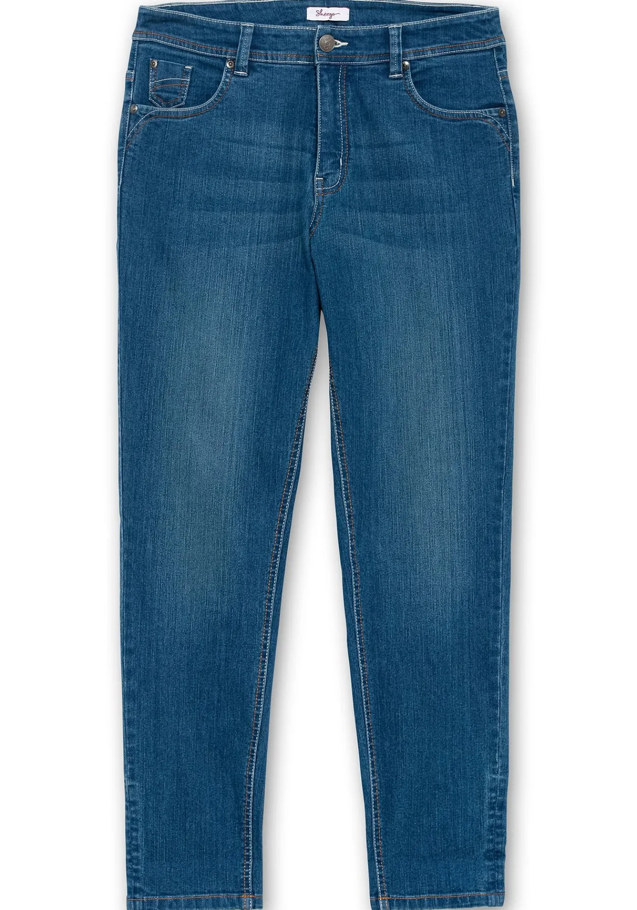 Schmale Jeans mit Kontrastnähten<sheego Fashion