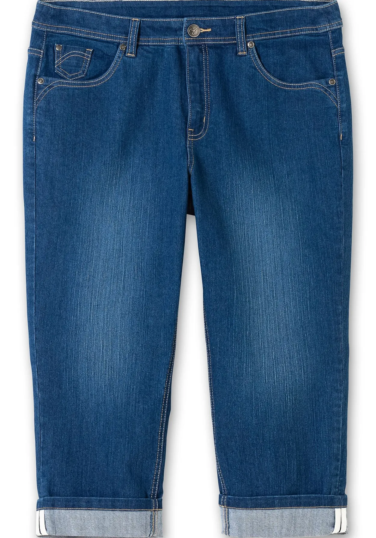 Schmale 7/8-Jeans mit Kontrasttape innen am Saum<sheego Clearance