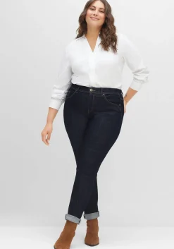 Schmale Jeans mit Kontrastnähten<sheego Discount