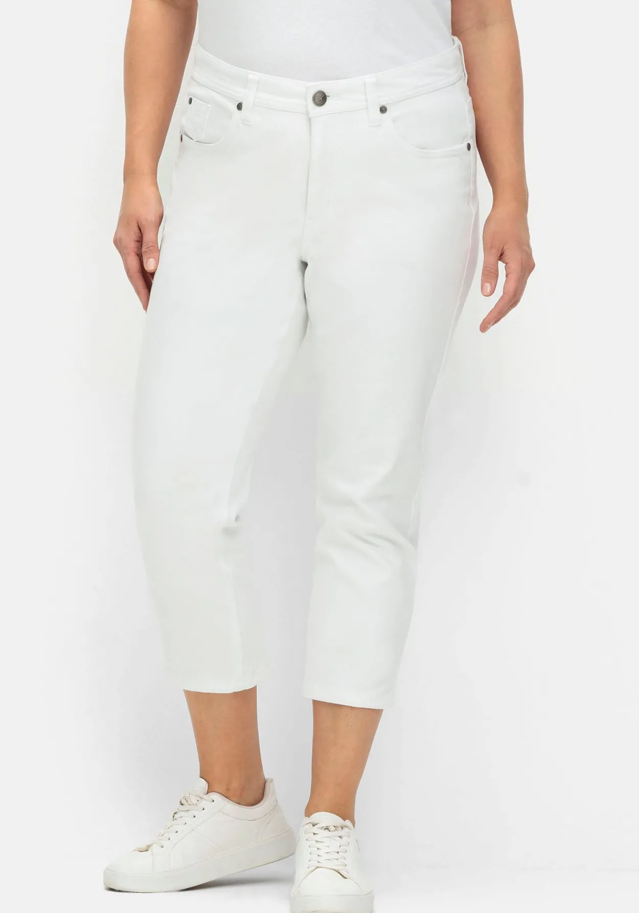 Schmale 7/8-Jeans mit Kontrasttape innen am Saum<sheego Online