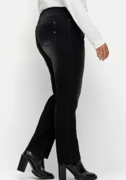 Schmale Jeans mit Rippstrick-Dehnbund<sheego Hot