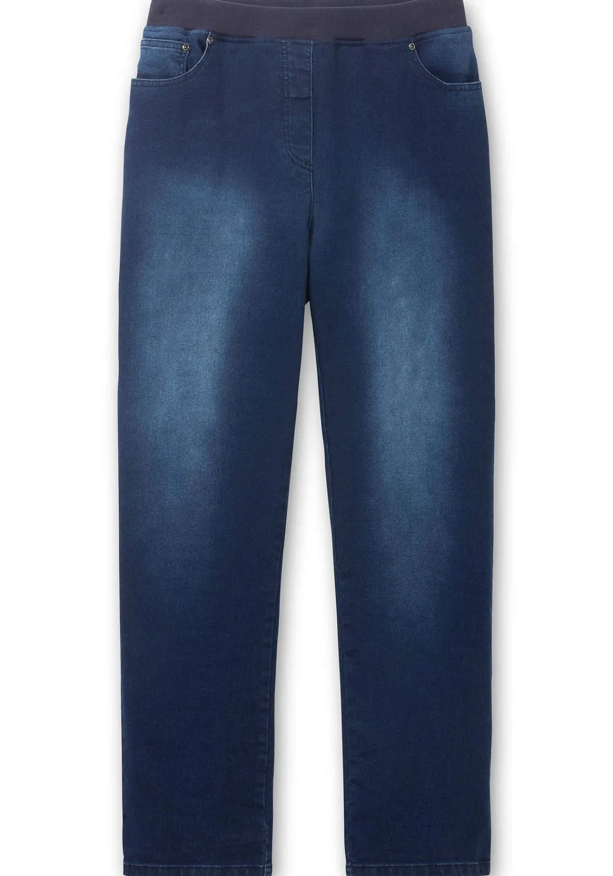 Schmale Jeans mit Rippstrick-Dehnbund<sheego Fashion