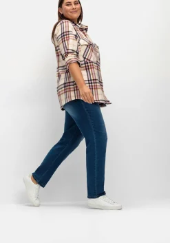 Schmale Jeans mit Rippstrick-Dehnbund<sheego Online