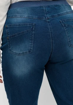 Schmale Jeans mit Rippstrick-Dehnbund<sheego Online