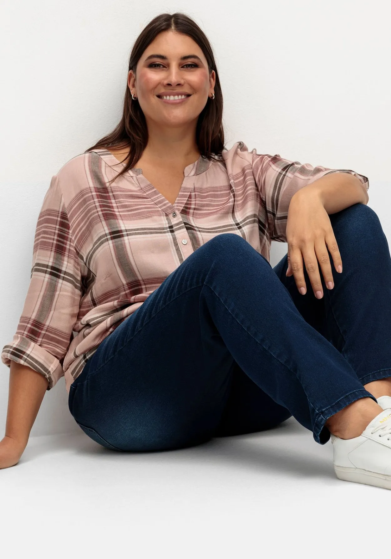 Schmale Jeans mit Rippstrick-Dehnbund<sheego Fashion