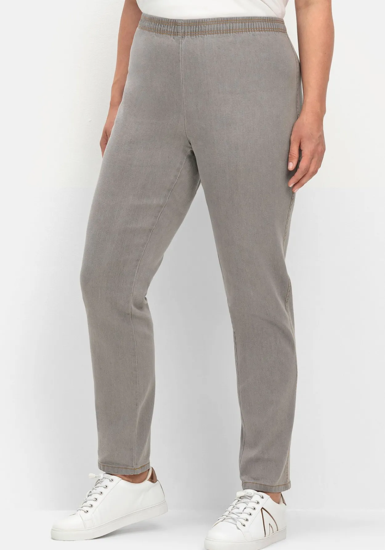 Schmale Jeans mit Stretchbund, ohne Taschen<sheego Clearance