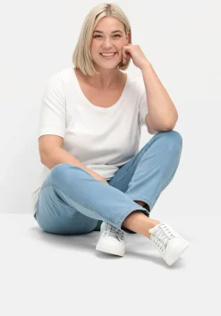 Schmale Jeans mit Stretchbund, ohne Taschen<sheego Clearance