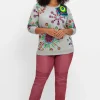 Schmale Jeans mit Ziernieten und Biesen<sheego Outlet
