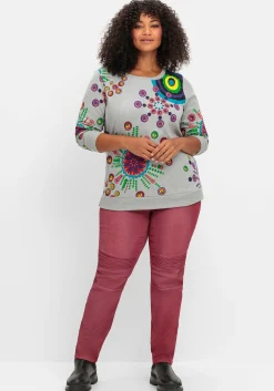 Schmale Jeans mit Ziernieten und Biesen<sheego Outlet