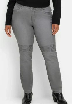 Schmale Jeans mit Ziernieten und Biesen<sheego Hot