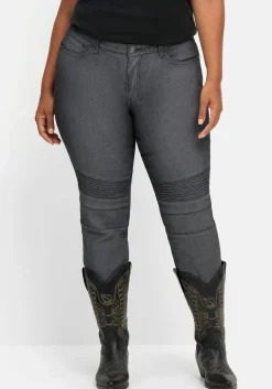 Schmale Jeans mit Ziernieten und Biesen<sheego Hot
