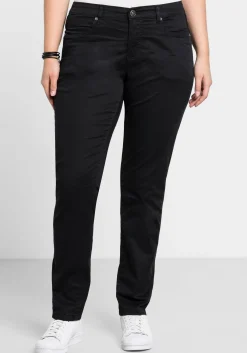 Schmale Stretchhose aus Baumwoll-Twill<sheego Online
