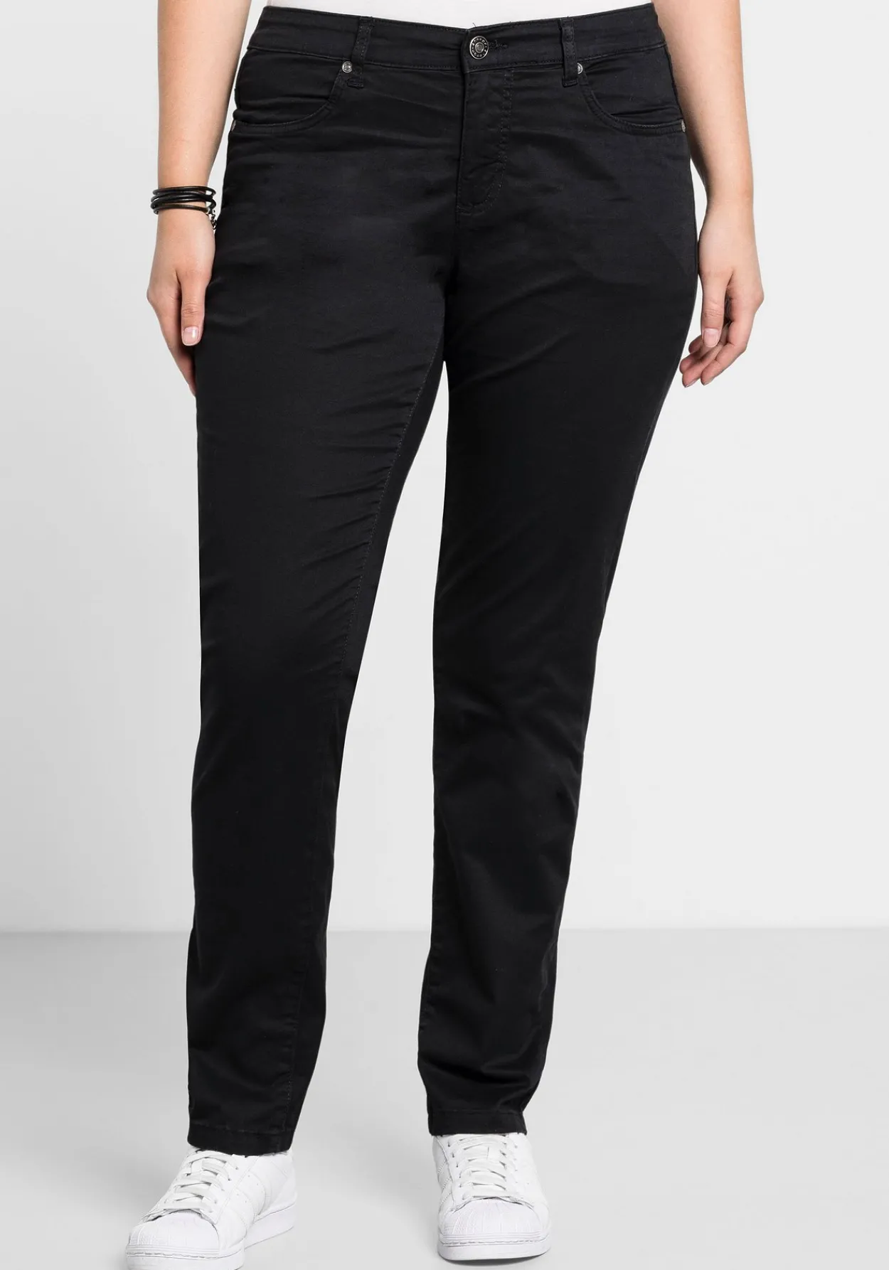 Schmale Stretchhose aus Baumwoll-Twill<sheego Online