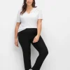 Schmale Stretchhose mit breitem Dehnbund<CREATION L PREMIUM Discount