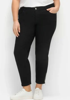 Schmale Superstretch-Jeans mit Glitzer-Details<CREATION L PREMIUM Hot