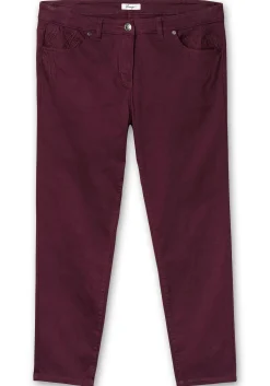 Schmale Twillhose mit Stickerei und Ziernähten<sheego Discount