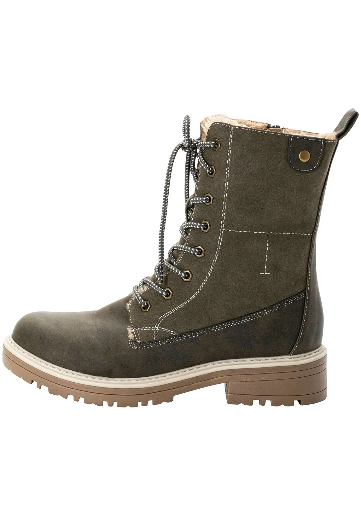 Schnürboots mit seitlichem Reißverschluss<sheego Outlet