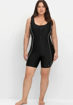 Schwimmanzug mit Reißverschluss und kurzem Bein<sheego Hot