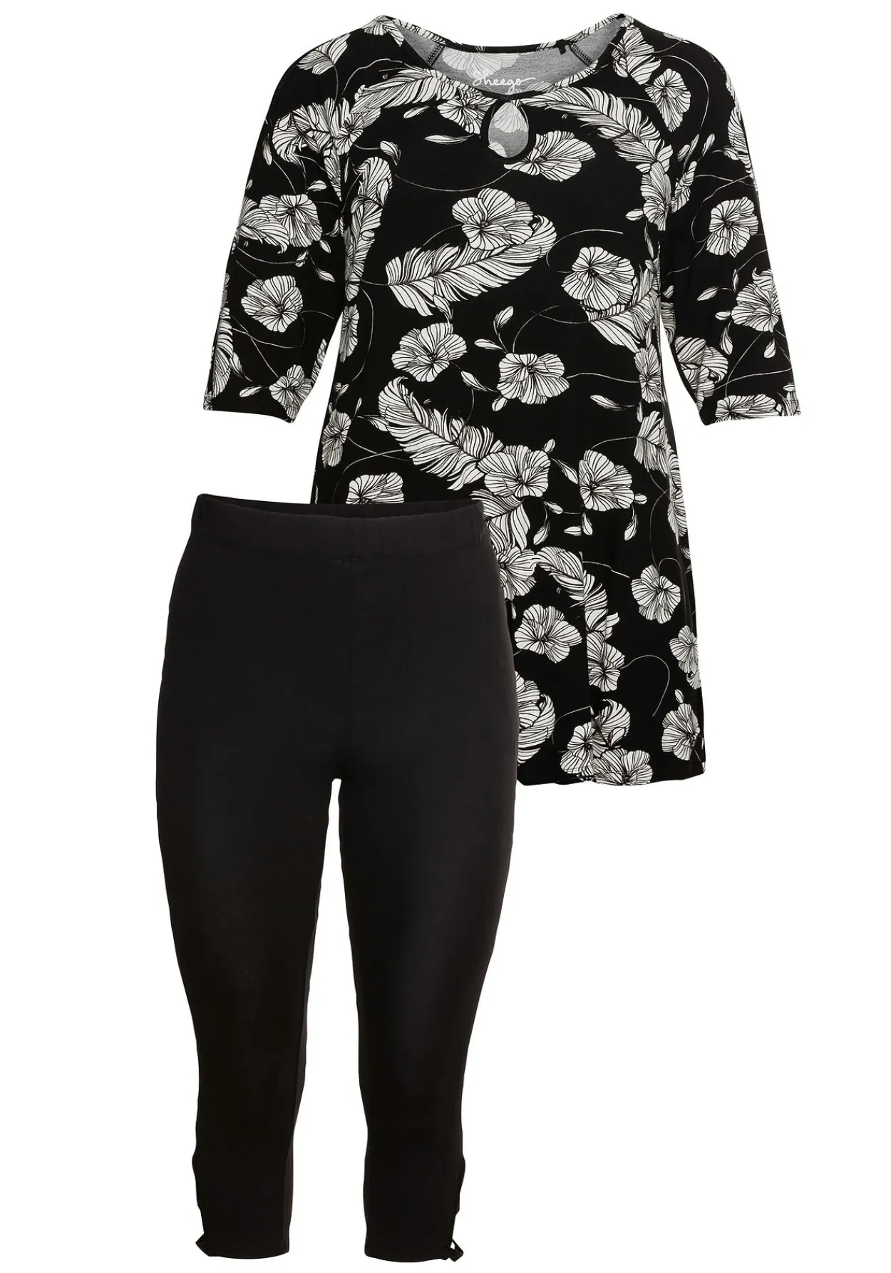 Set aus Longshirt und Caprileggings<sheego Fashion