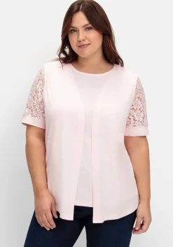 Set aus Spitzenshirt und Weste<sheego Discount