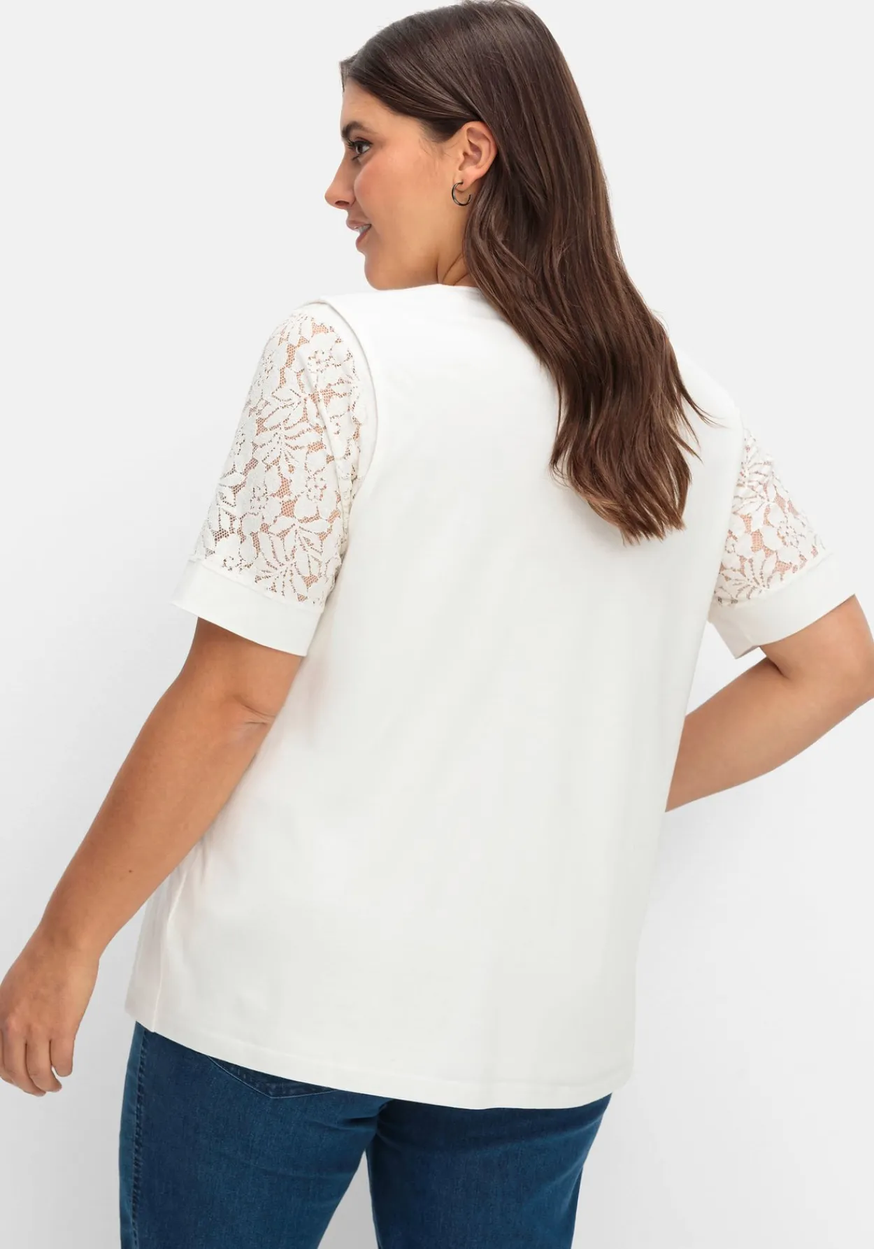 Set aus Spitzenshirt und Weste<sheego Outlet
