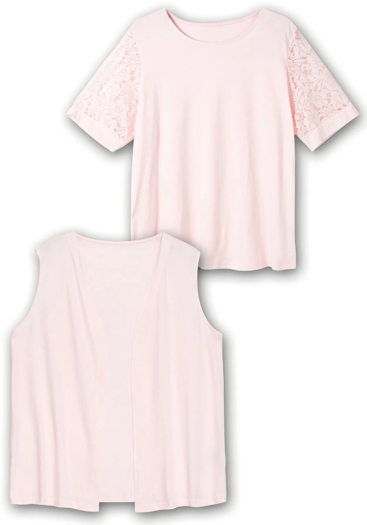 Set aus Spitzenshirt und Weste<sheego Discount