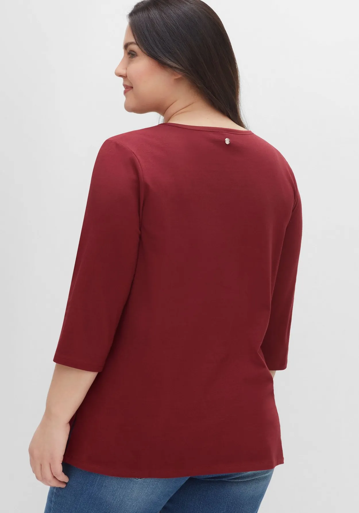 Shirt aus Jersey, mit V-Ausschnitt und Kellerfalte<sheego Discount