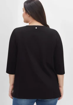 Shirt aus Jersey, mit V-Ausschnitt und Kellerfalte<sheego Fashion