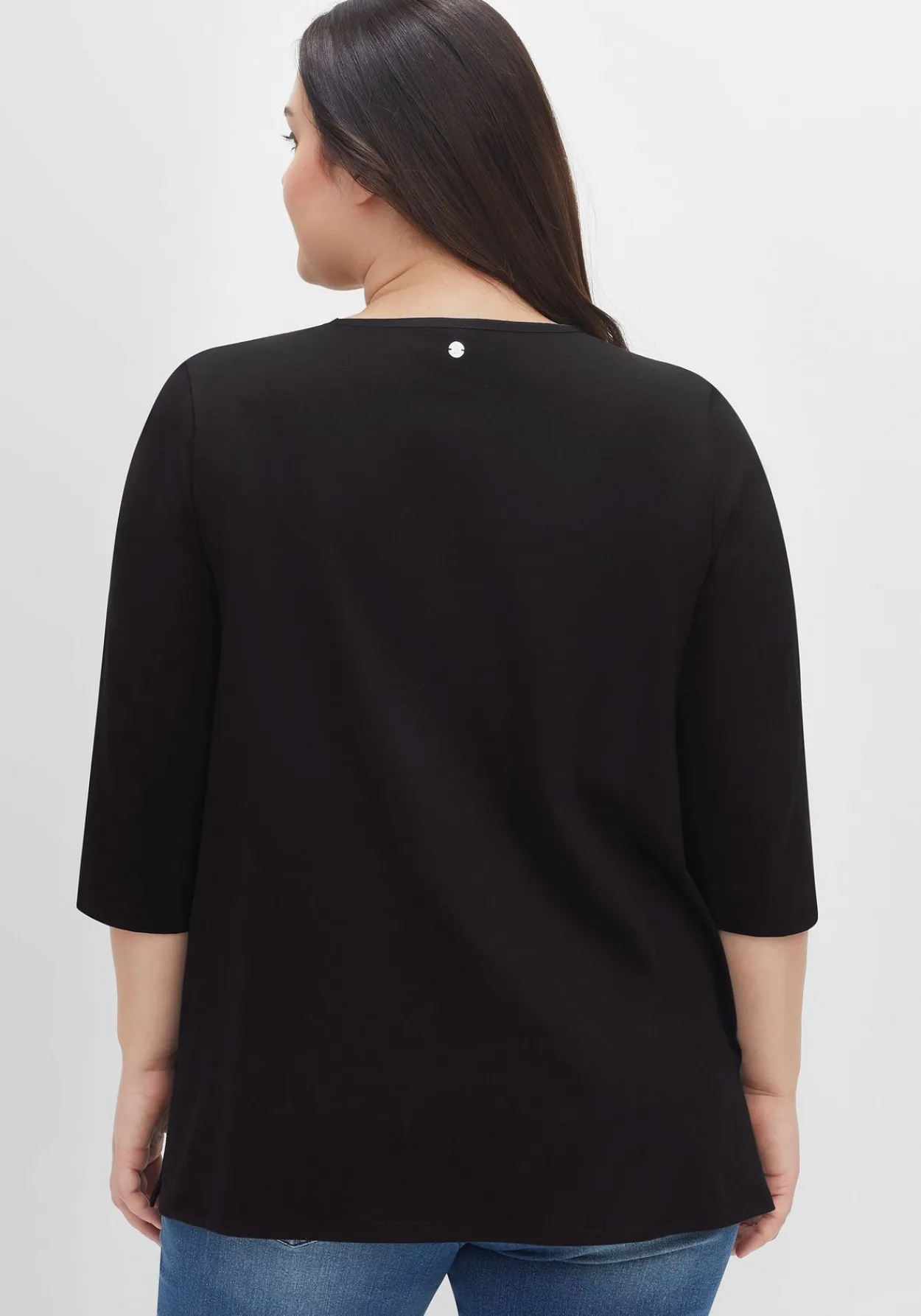 Shirt aus Jersey, mit V-Ausschnitt und Kellerfalte<sheego Fashion